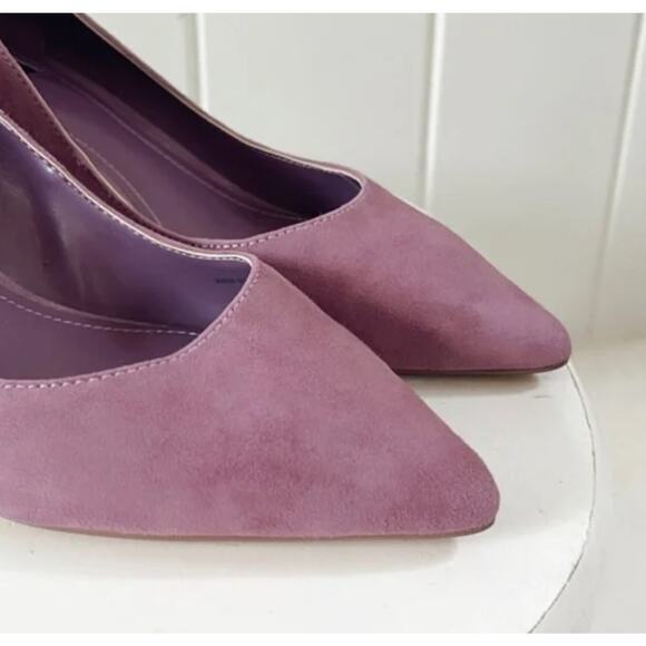 White House Black Market Phoebe Dried Lavender Suede Heels Pumps Pointed Toe 9 - Picture 10 of 11